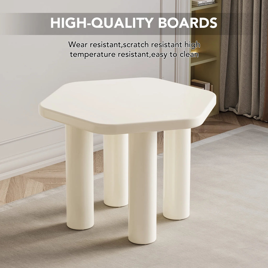 Cream White Hexagonal Dining Table I9525