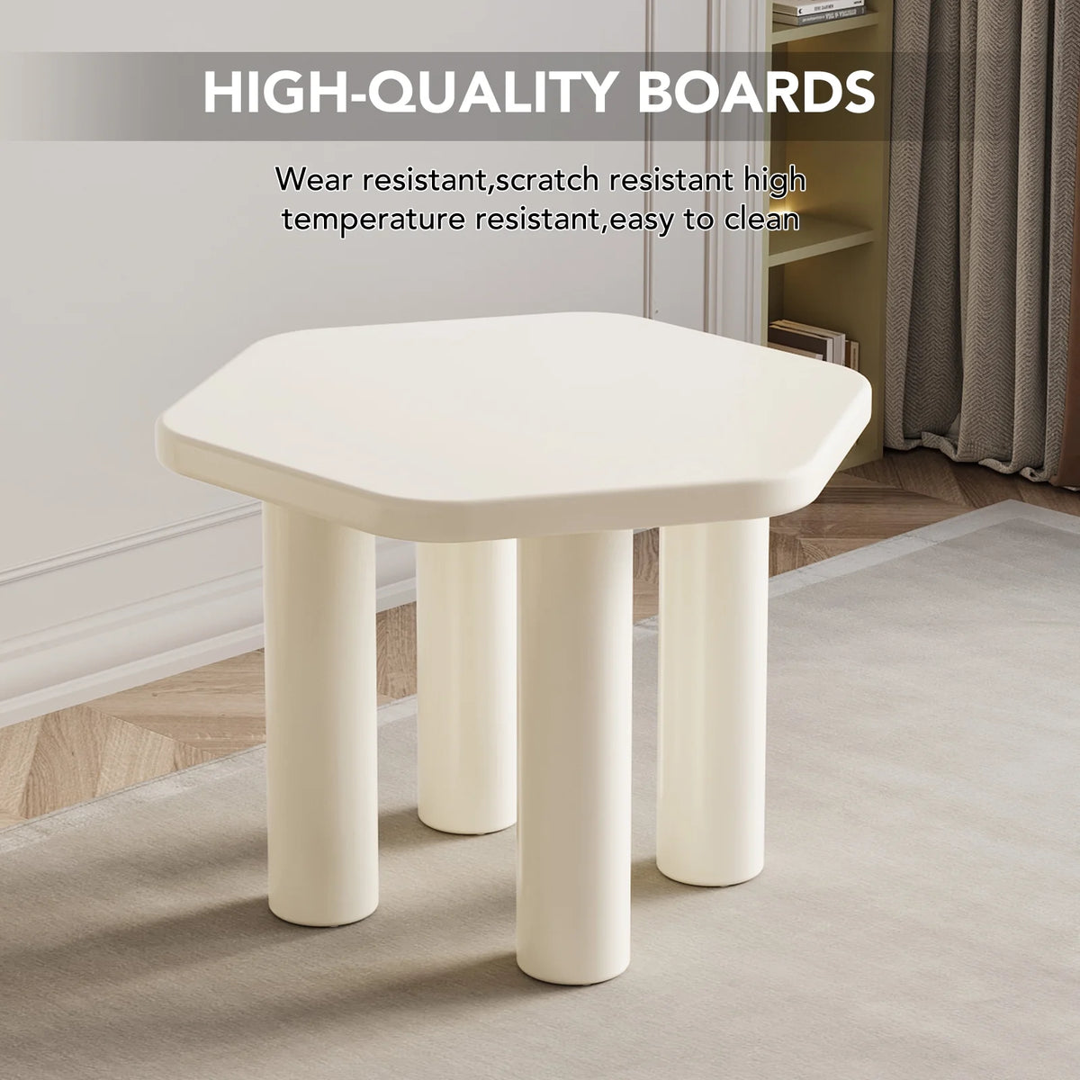 Cream White Hexagonal Dining Table I9525