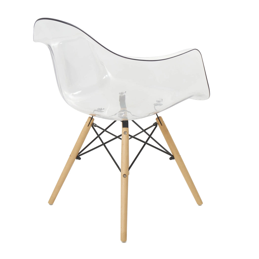 Clear Acrylic Lounge Chair with Wood Legs S355