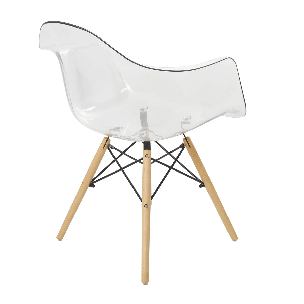 Clear Acrylic Lounge Chair with Wood Legs S355