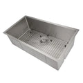 36 in. Undermount Single Bowl Stainless Steel Kitchen Sink with Bottom Grid W259226