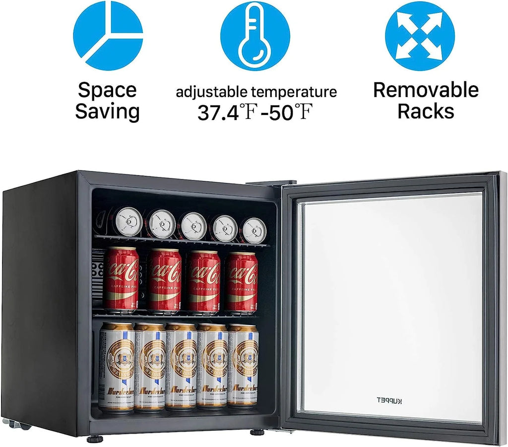 70 Can Beverage Refrigerator 1.6 Cu.ft Glass Door Q933
