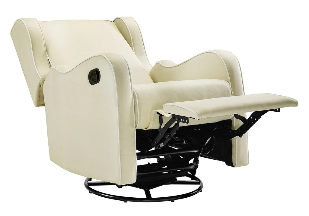 Gray Fabric Upholstered Swivel Gliding Recliner A159