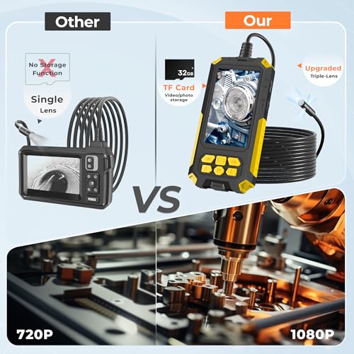 Endoscope Camera with Light, 32.8FT Industrial Borescope with 32GB Card R110019