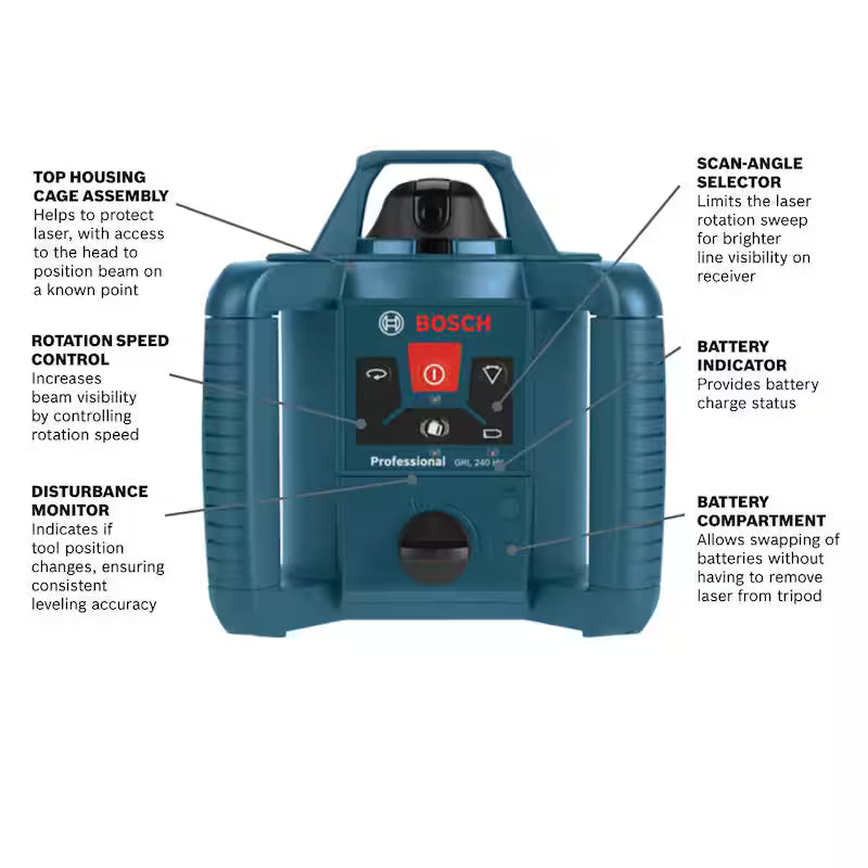 800 ft. Rotary Laser Level Self Leveling Kit J383