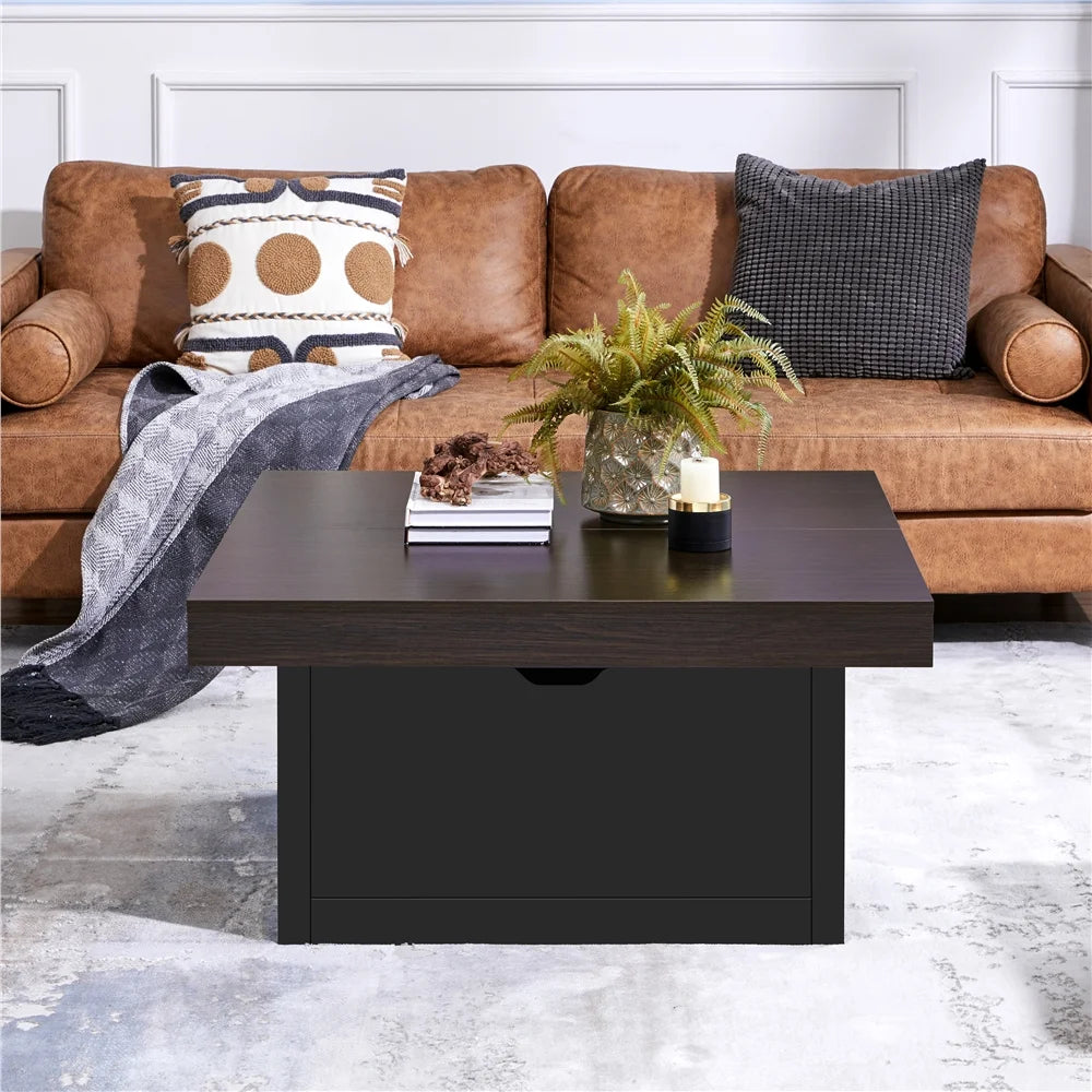 Rustic Wooden Square Coffee Table with 2 Drawers R600