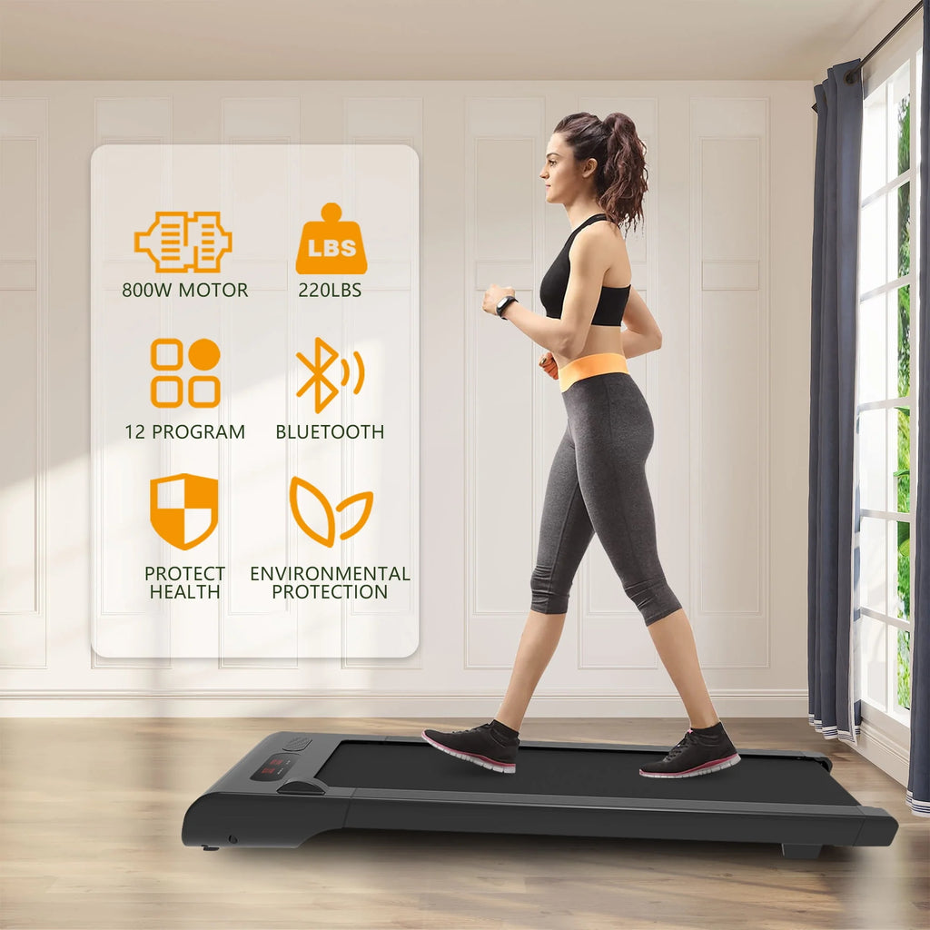 2 in 1 Space Saving Walking Pad Treadmill V605