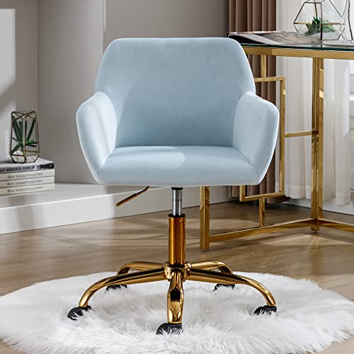 Baby Blue Velvet Office Desk Chair O961