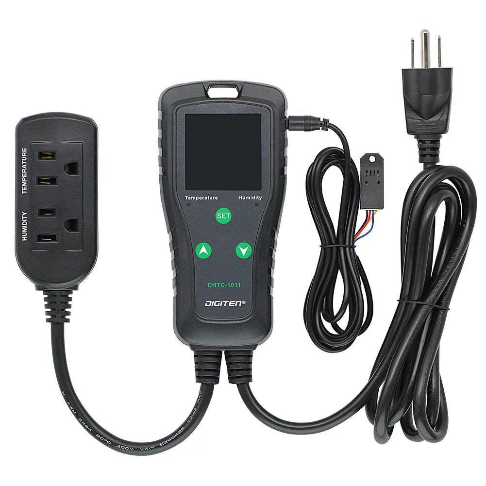 Temperature and Humidity Controller Outlet Plug in Thermostat D468