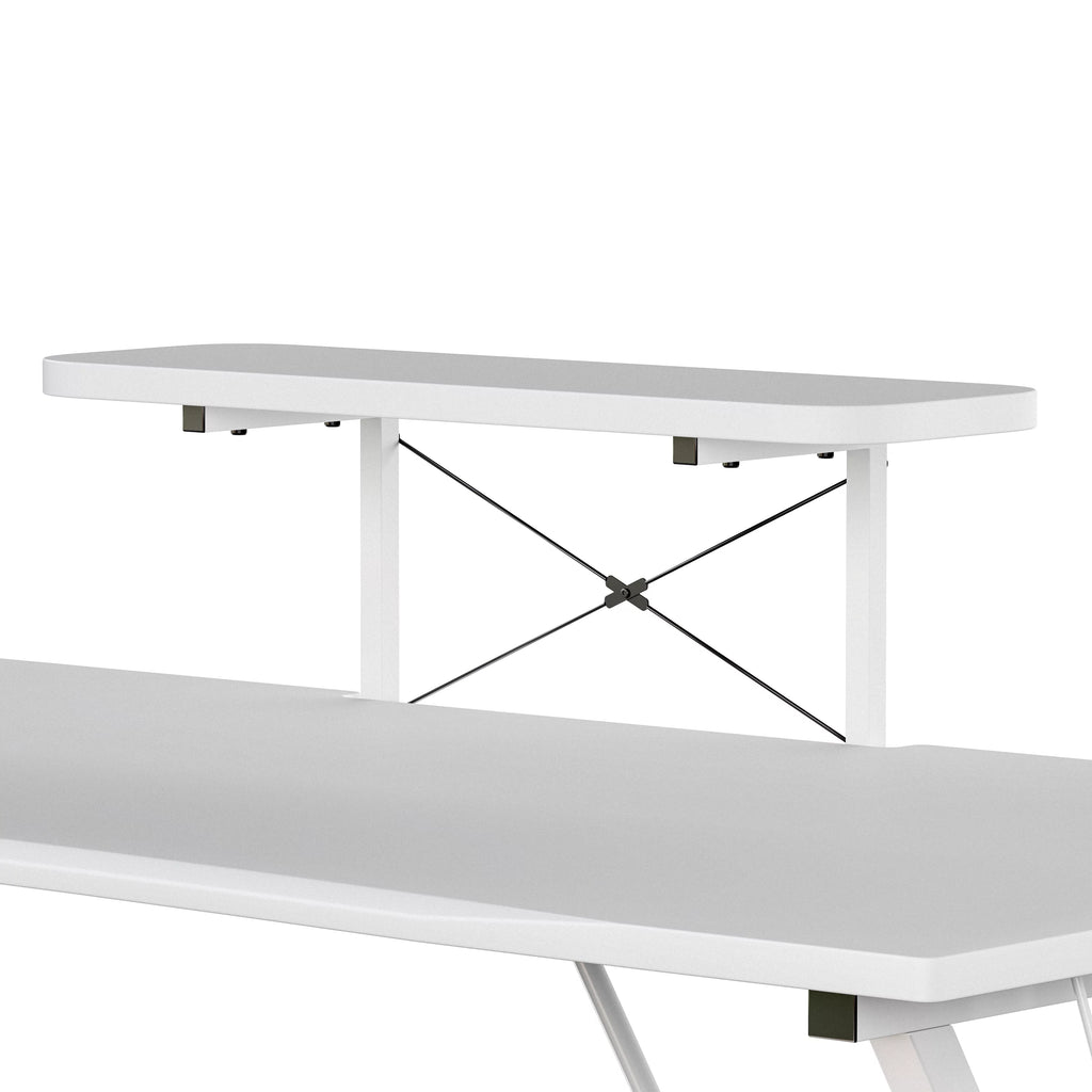 White Gaming Desk with Cup Holder K535684