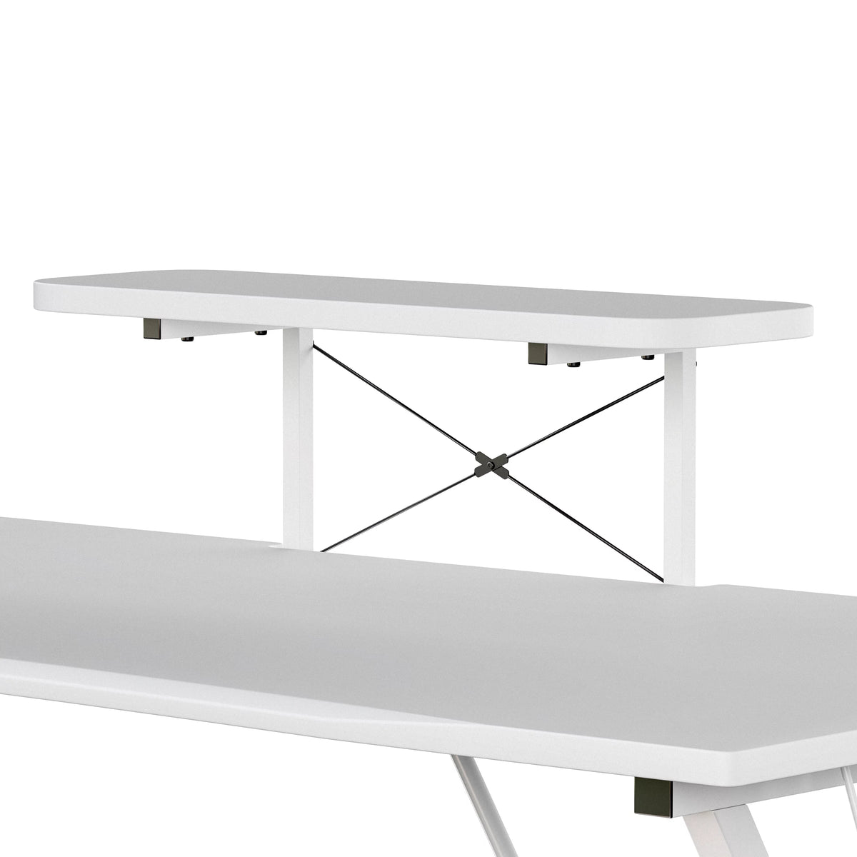 White Gaming Desk with Cup Holder K535684
