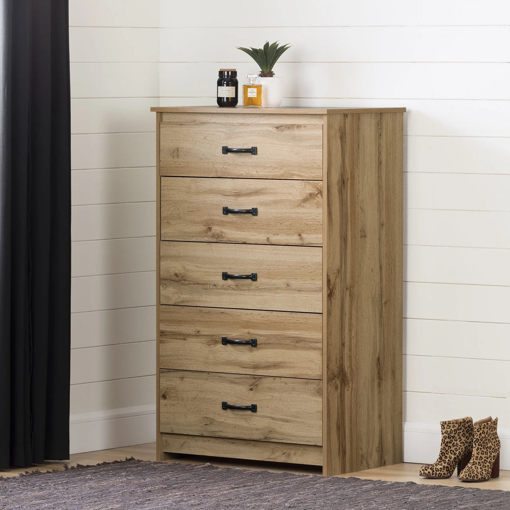 5 Drawer Weathered Oak Dresser G137