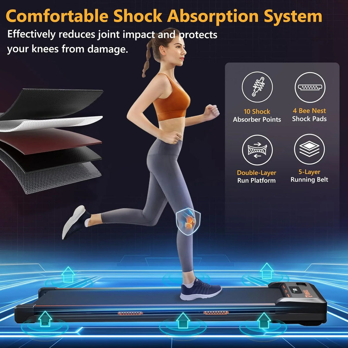 Under Desk Treadmill 2 in 1 Black P984396