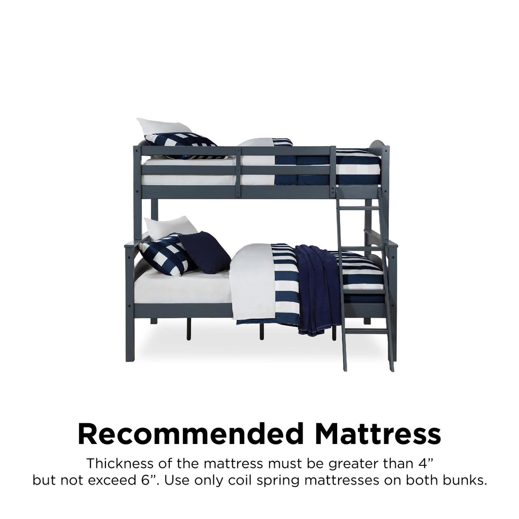 Gray Convertible Twin-Over-Full Bunk Bed I167608