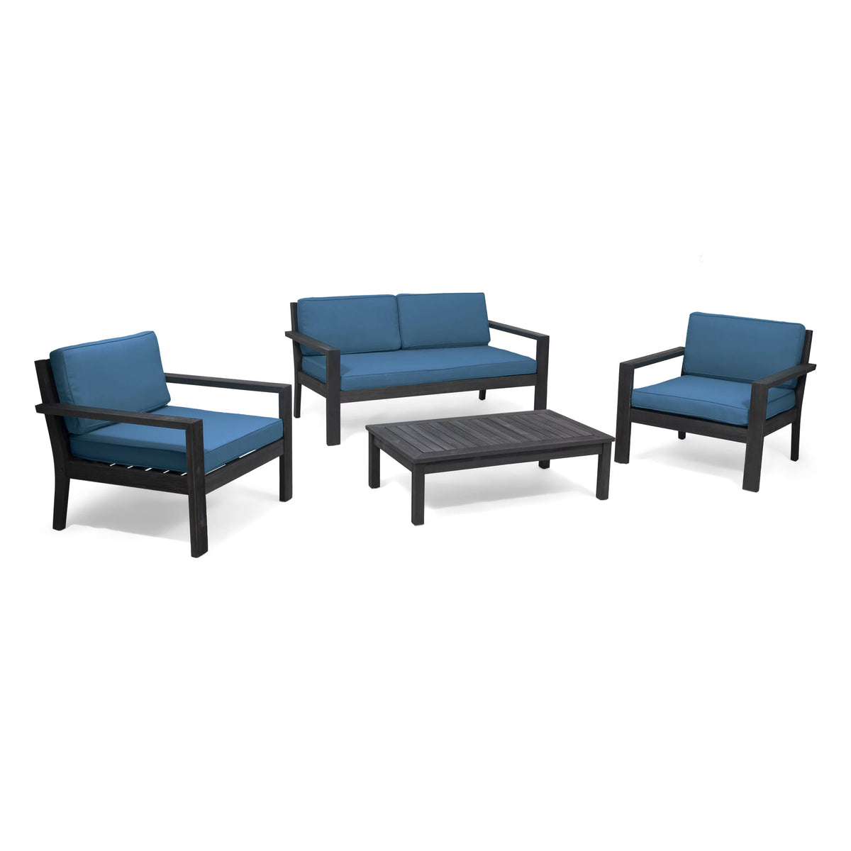 4 Seater Acacia Wood Chat Set with Cushions A207
