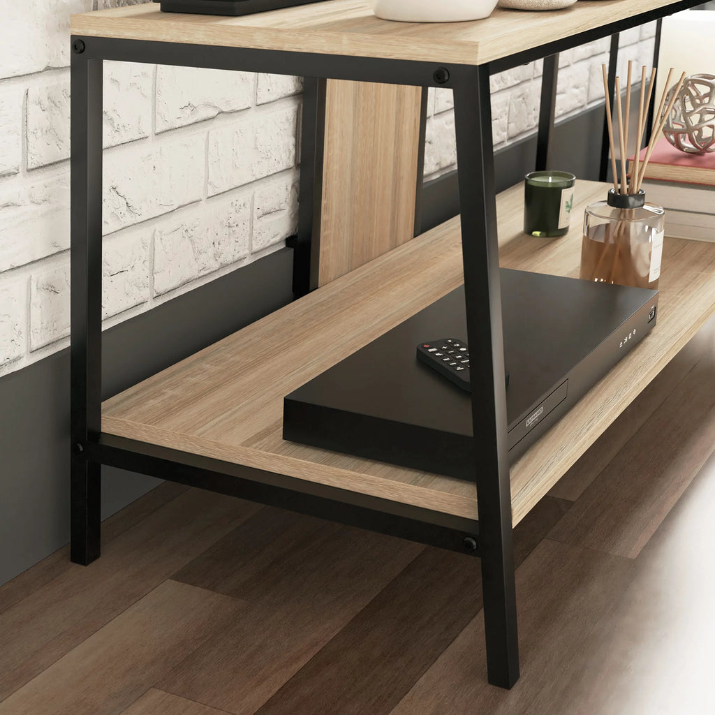 Wood & Metal 2-Shelf TV Stand with Mount Y7574