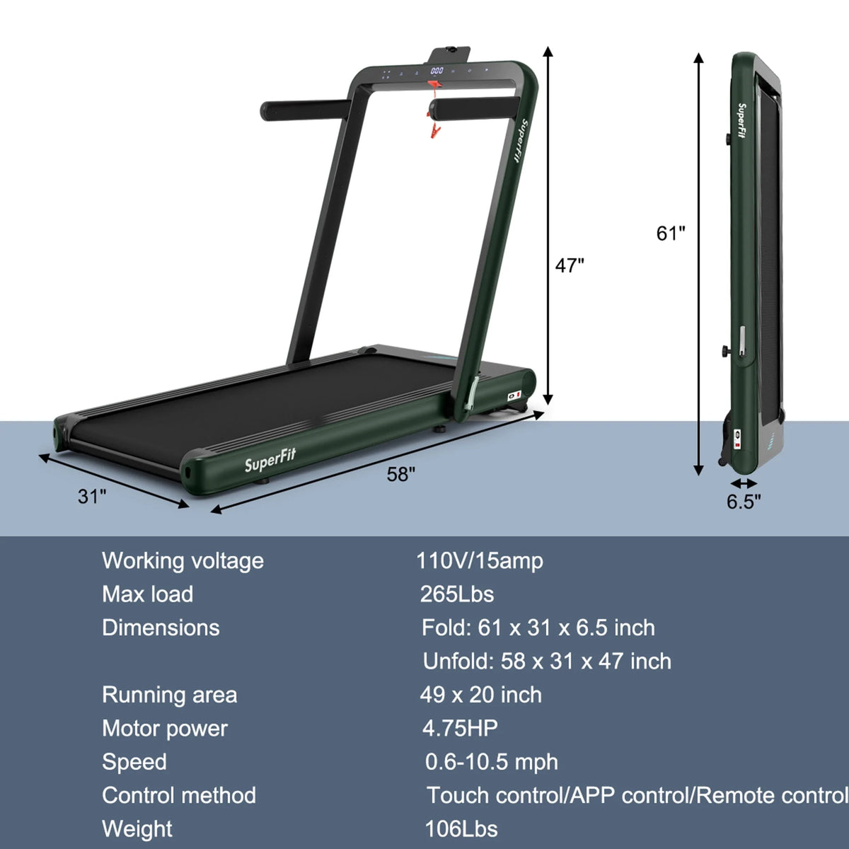 2 in 1 Folding Treadmill A51497