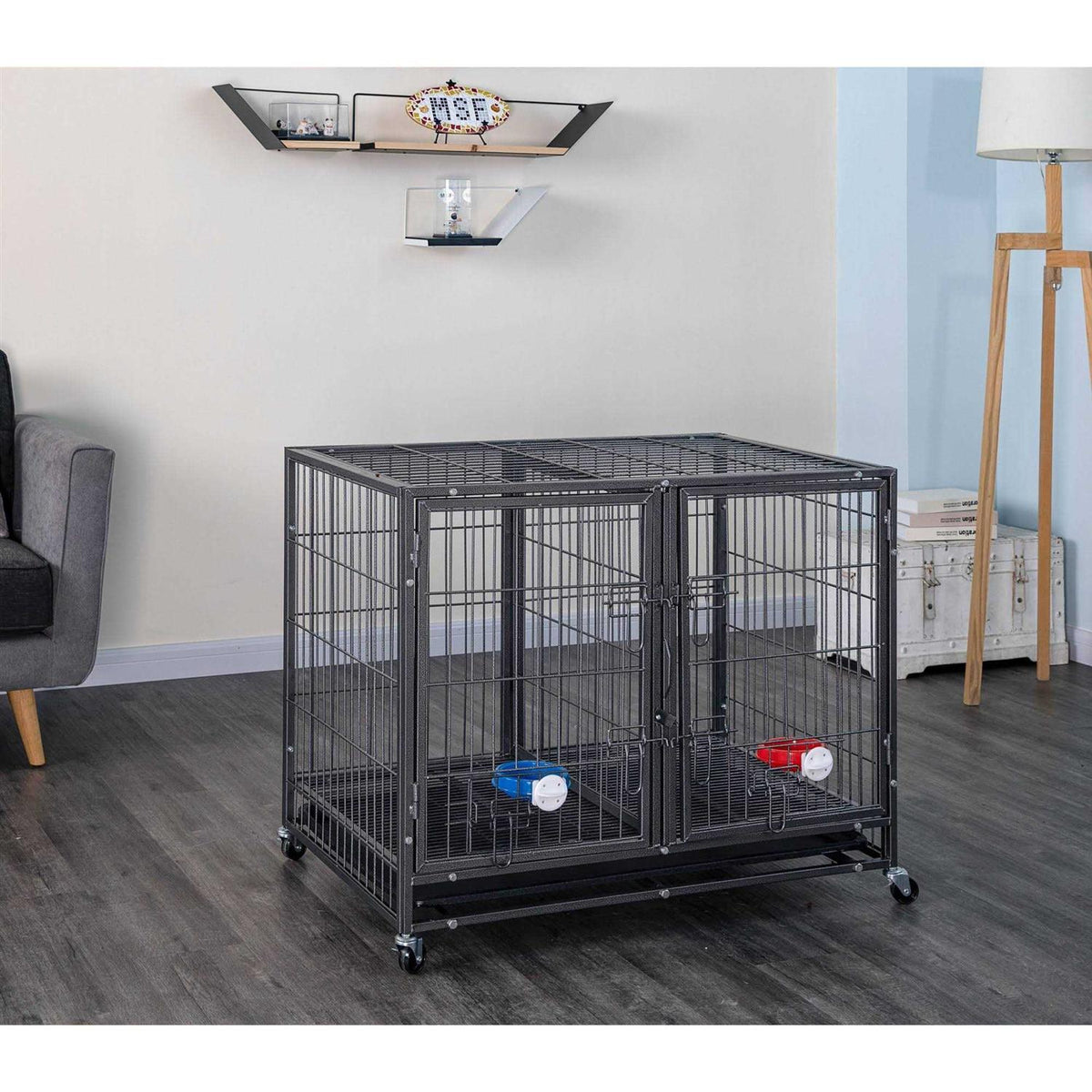 37 in. Heavy Duty Stackable Dog Crate I423