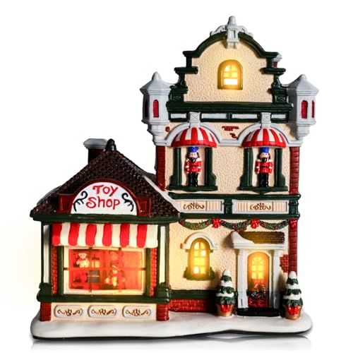 Ceramic Village House with LED Light K122266