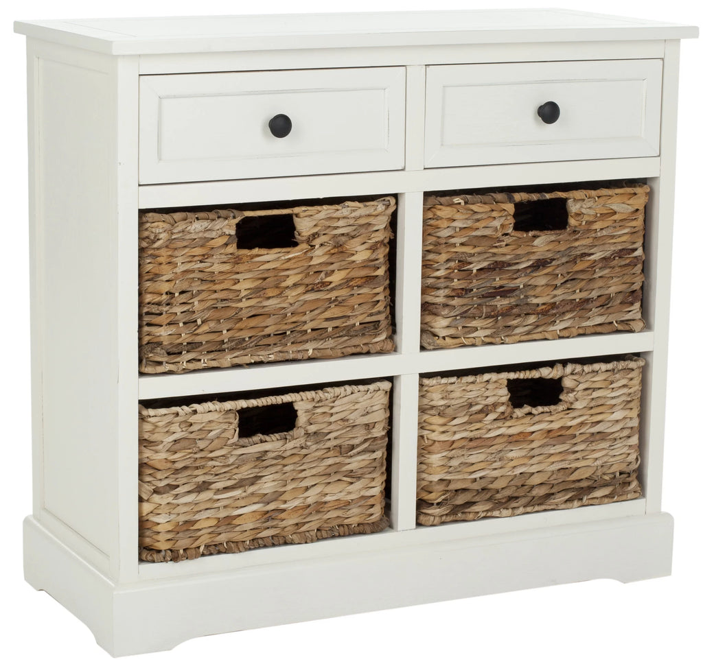 2-Drawer Storage Unit with 4 Wicker Baskets Z636260