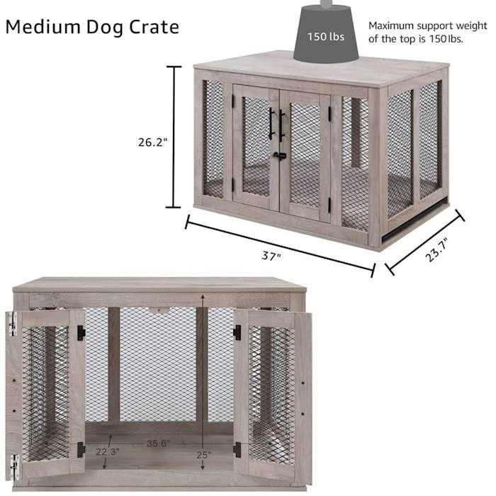Dog Crate with Cushion and Tray C233591