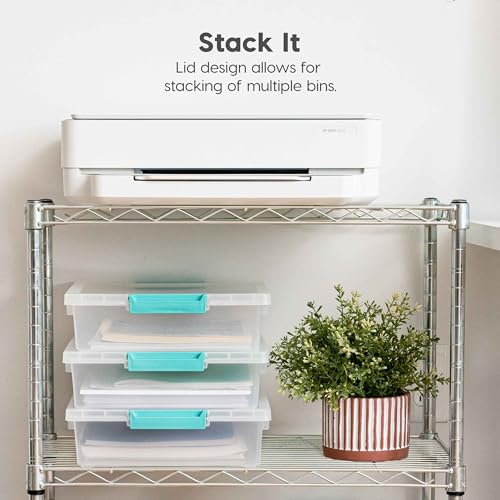 6 Qt. Clear Plastic Storage Bins with Lids, 4 Pack R2333