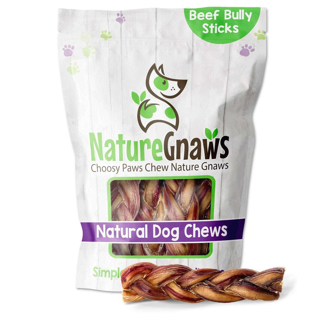 Braided Bully Sticks for Dogs Natural Beef Bones U262029