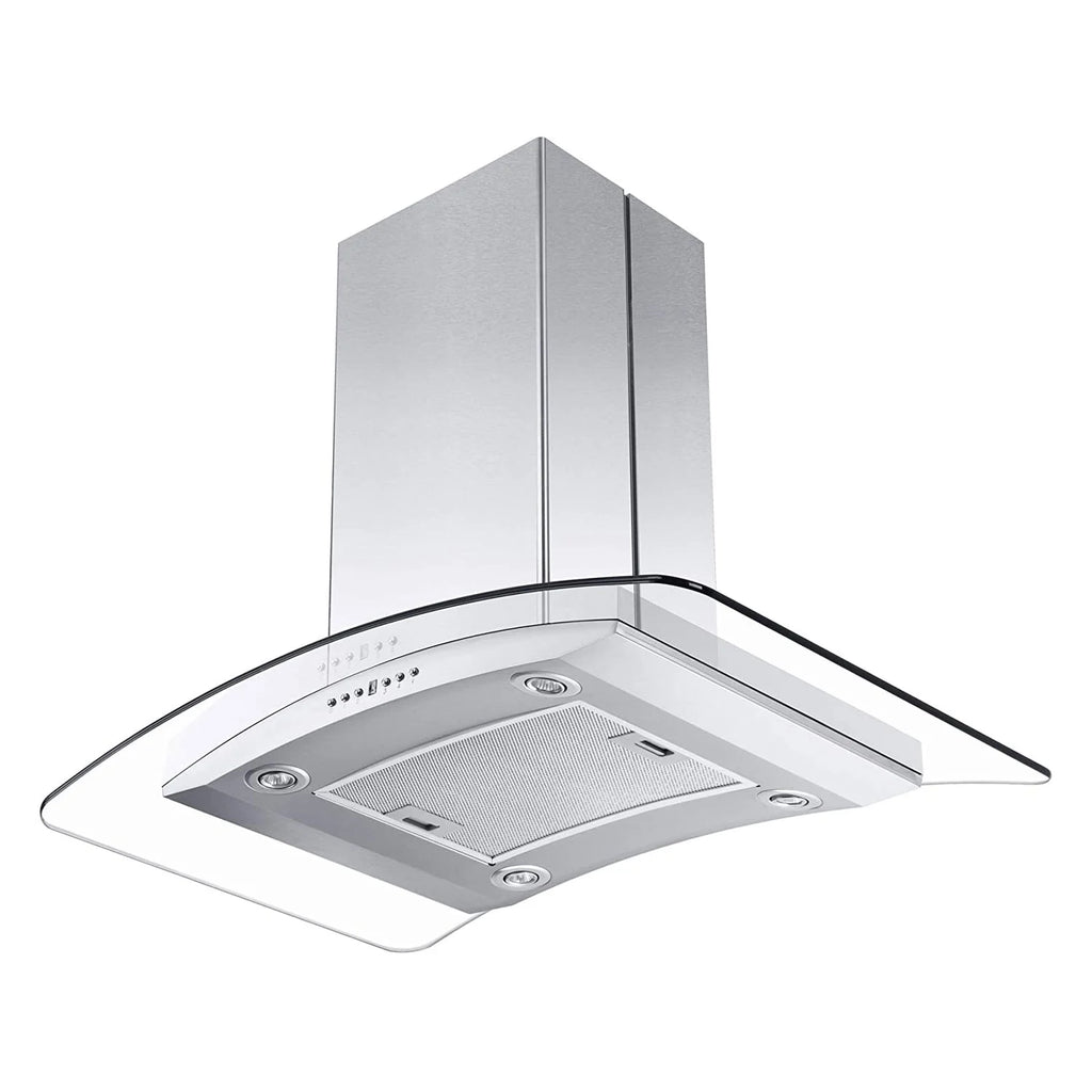 36" Island Ceiling Mount Range Hood Stainless Steel Glass R758872
