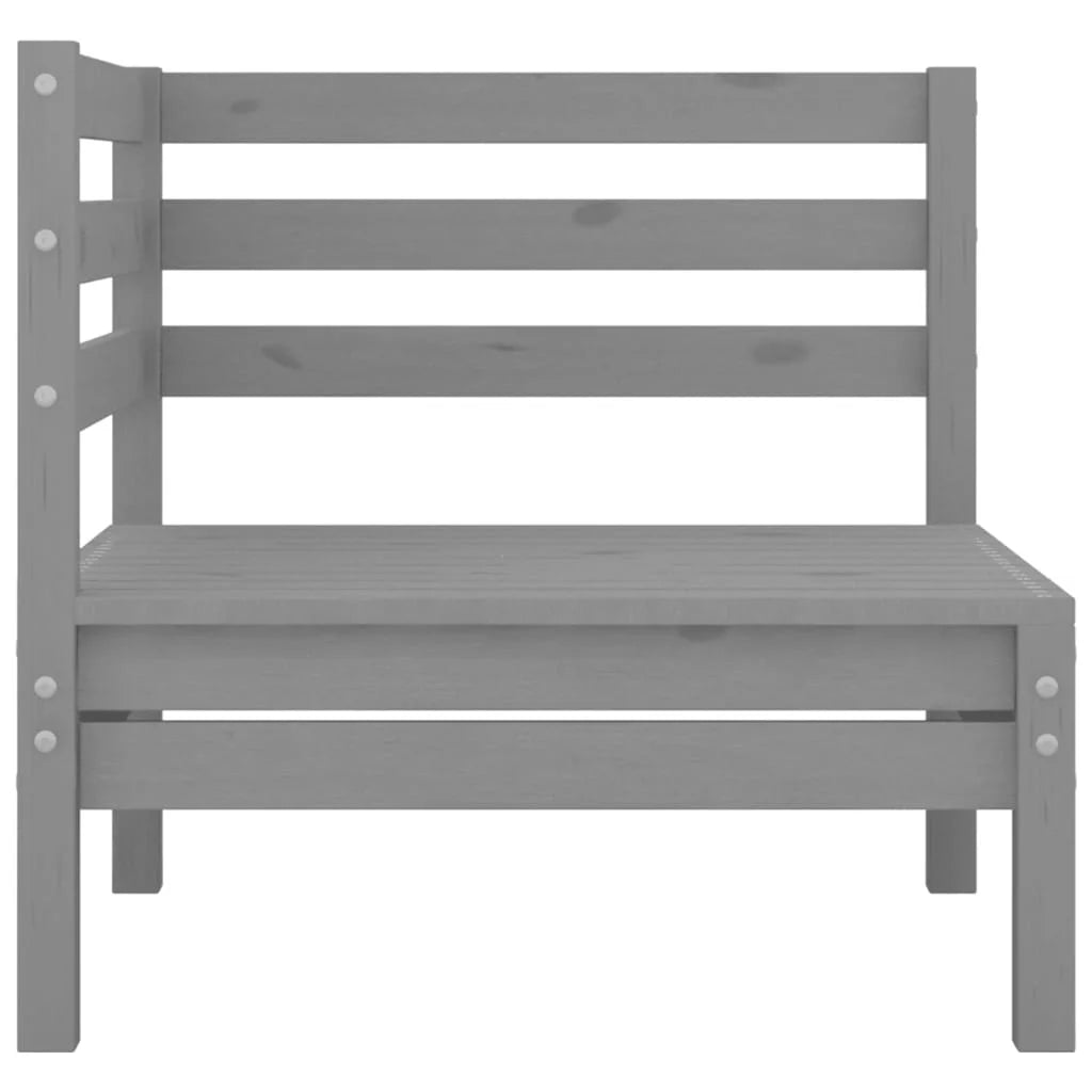 2-Seater Gray Solid Wood Sofa Y2579