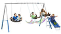Metal Swing Set with 2 LED Swing Seats, Disc Swing, & Wave Slide Z7081
