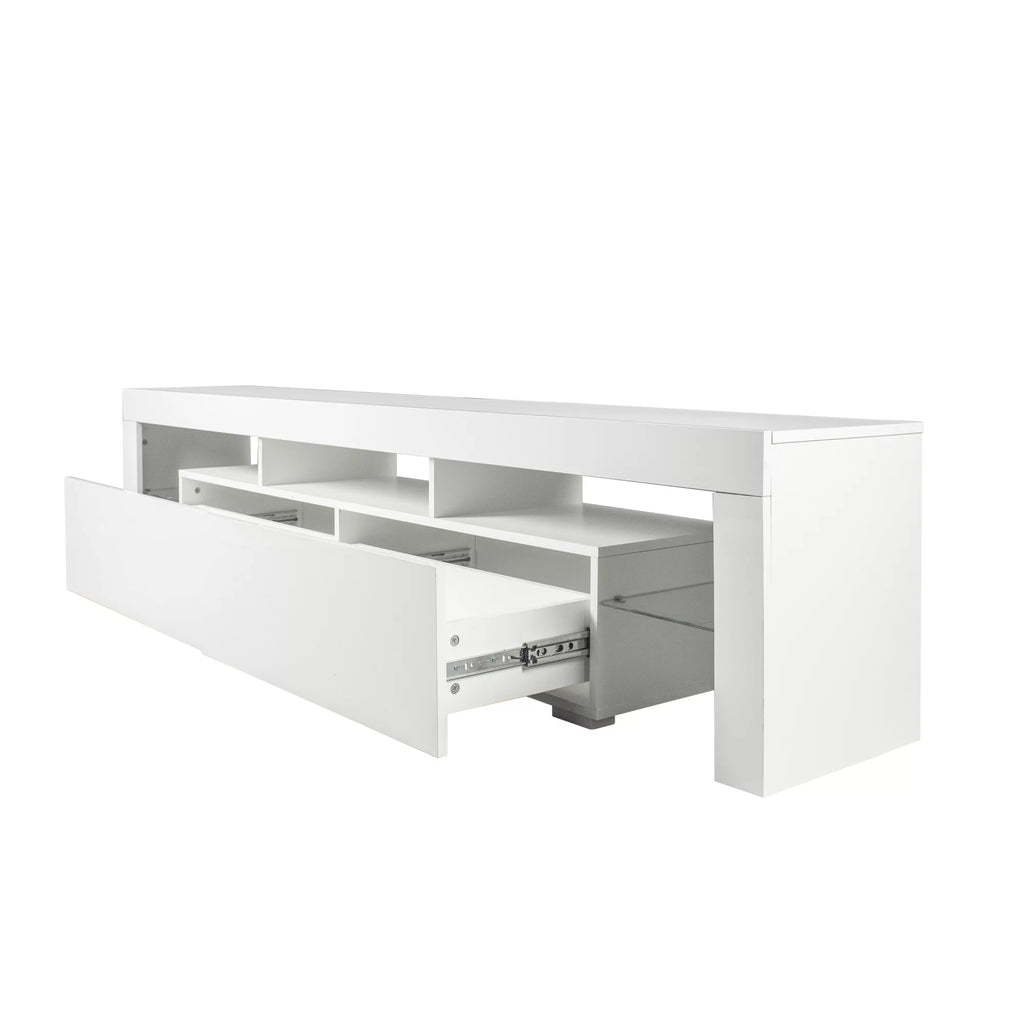 White TV Stand with LED Lights for 80 Inch O227179