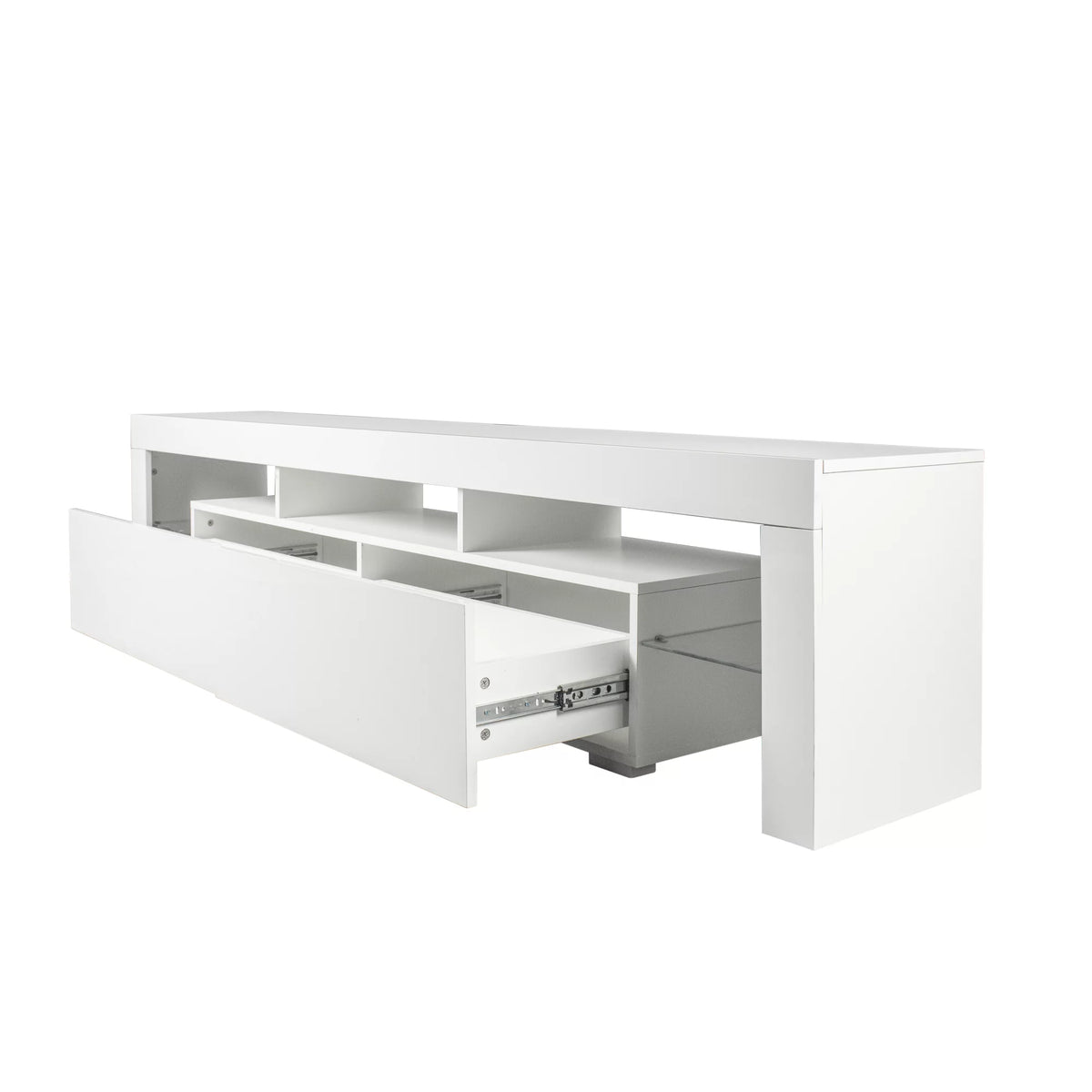 White TV Stand with LED Lights for 80 Inch O227179