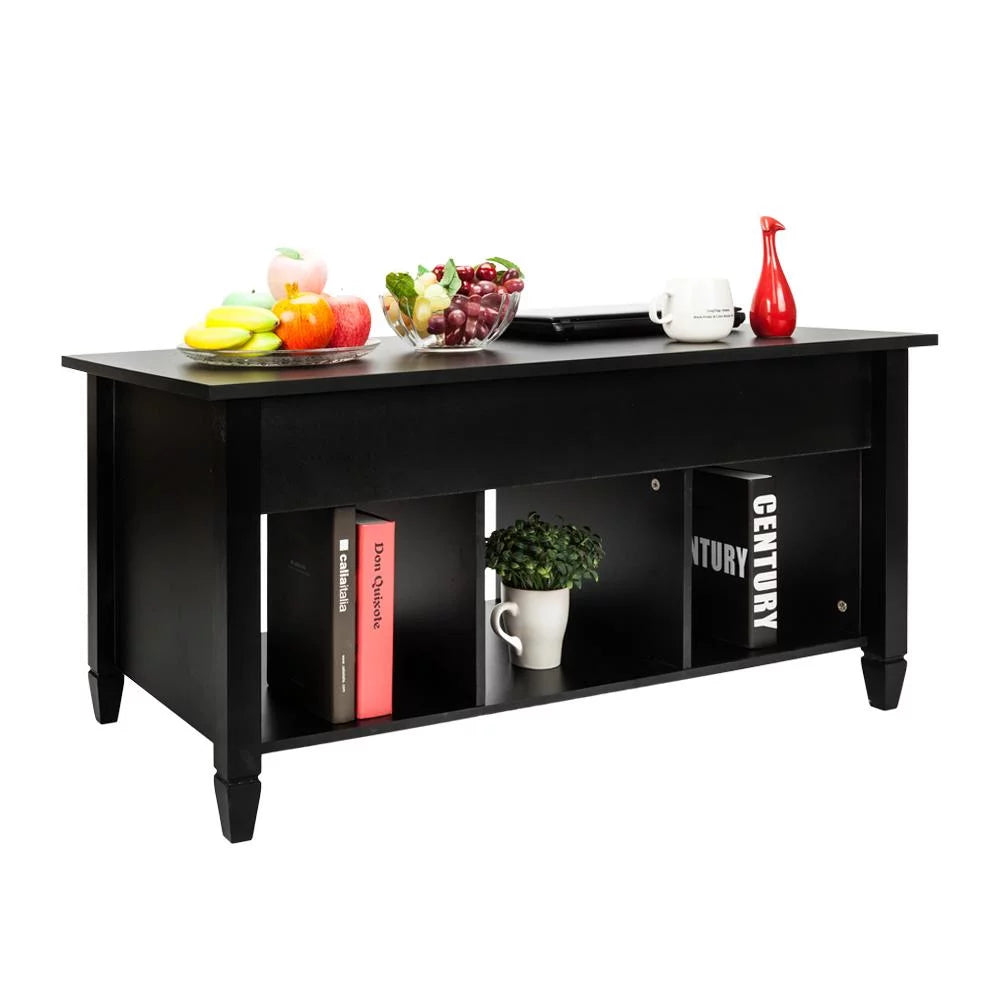 Lift Top Coffee Table with Hidden Compartment Black F498900