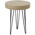 20" x 24" Brown Wood Accent Table with Black Metal Hairpin Legs Z76037