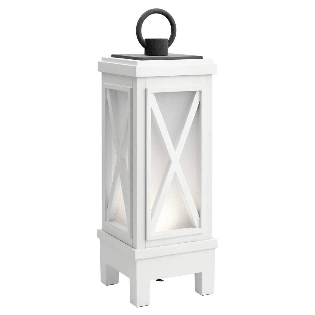19" Tall Portable Outdoor Lantern Style Lamp - White T667778