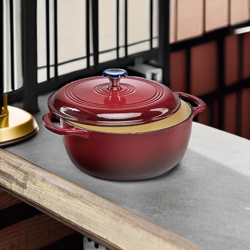 7.5 Quart Enamel Cast-Iron Round Dutch Oven J6873