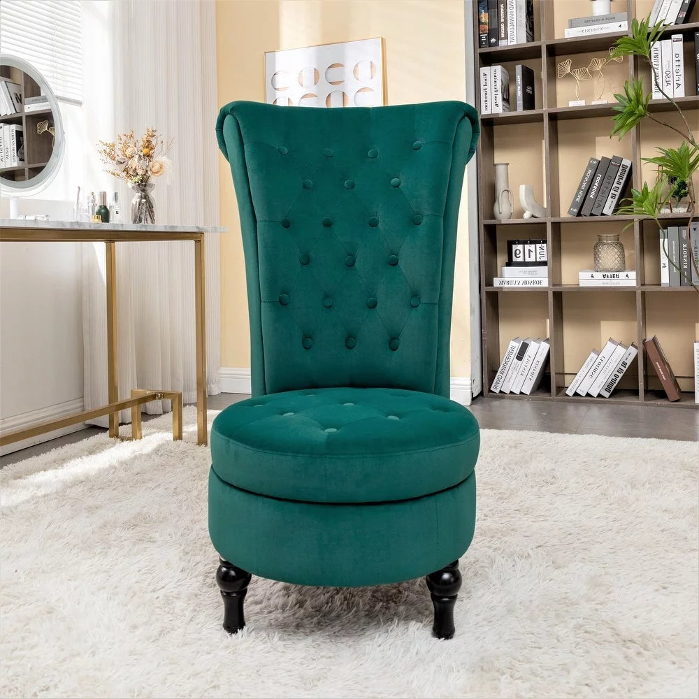 Green Velvet High Back Vanity Chair N633