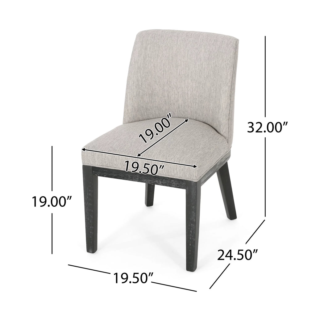 Fabric Upholstered Wood Dining Chairs, Set of 2 W51734